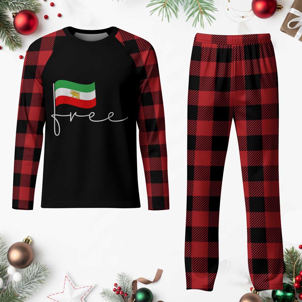 Free Iran Persian Flag Plaid Pajama Set Iranian Freedom Supporters Revolution