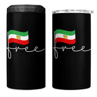 Free Iran Persian Flag 4 in 1 Can Cooler Tumbler Iranian Freedom Supporters Revolution
