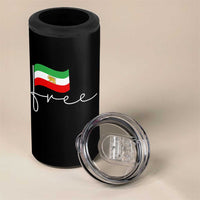 Free Iran Persian Flag 4 in 1 Can Cooler Tumbler Iranian Freedom Supporters Revolution