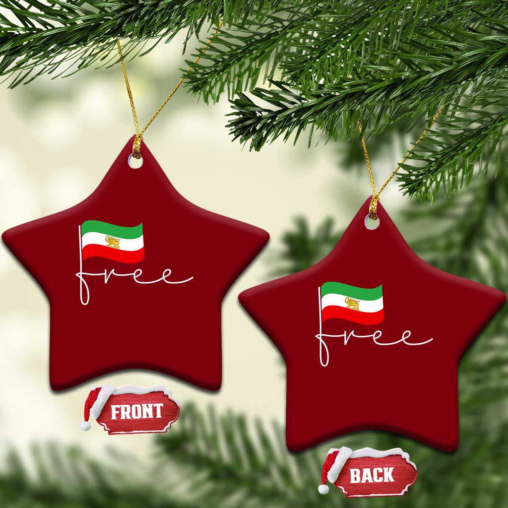 Free Iran Persian Flag Ceramic Ornament Iranian Freedom Supporters Revolution