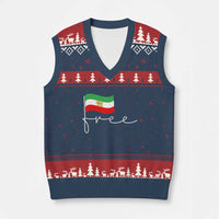 Free Iran Persian Flag V-Neck Knit Sweater Vest Iranian Freedom Supporters Revolution