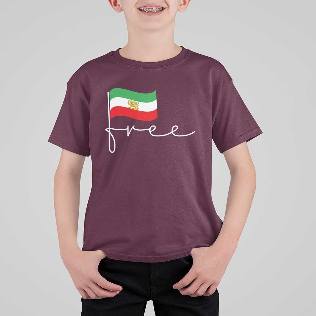 Free Iran Persian Flag T Shirt For Kid Iranian Freedom Supporters Revolution