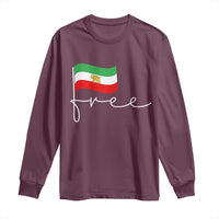 Free Iran Persian Flag Long Sleeve Shirt Iranian Freedom Supporters Revolution
