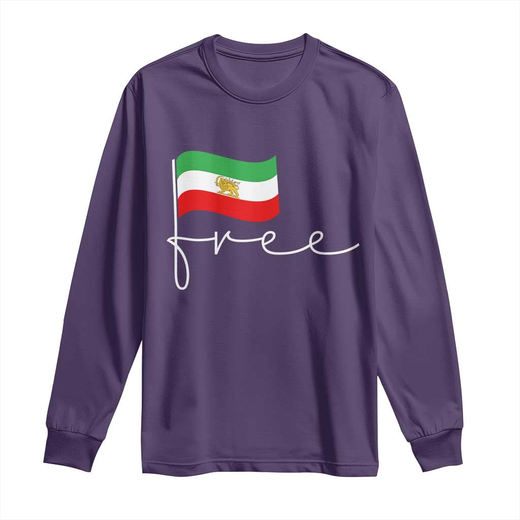 Free Iran Persian Flag Long Sleeve Shirt Iranian Freedom Supporters Revolution