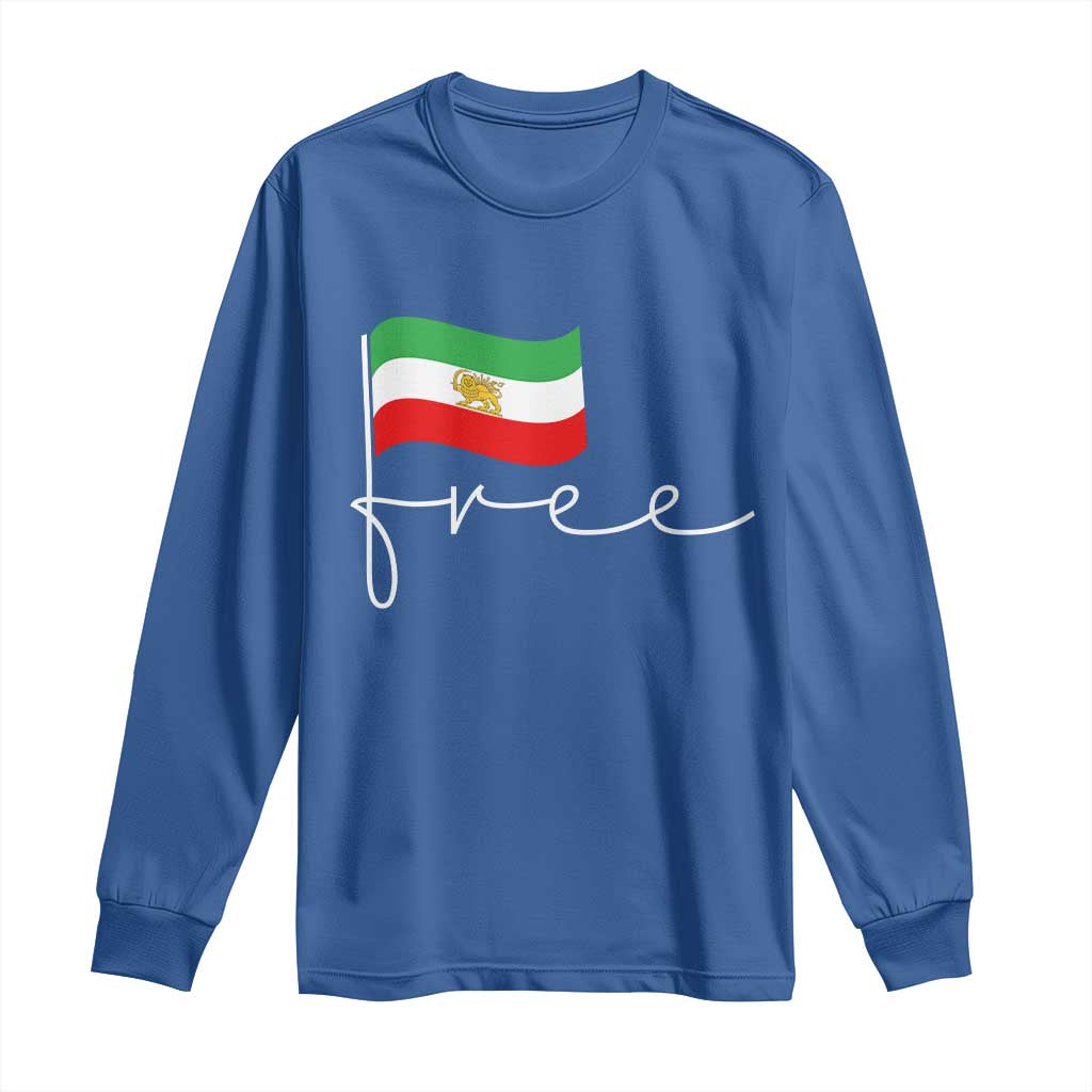 Free Iran Persian Flag Long Sleeve Shirt Iranian Freedom Supporters Revolution