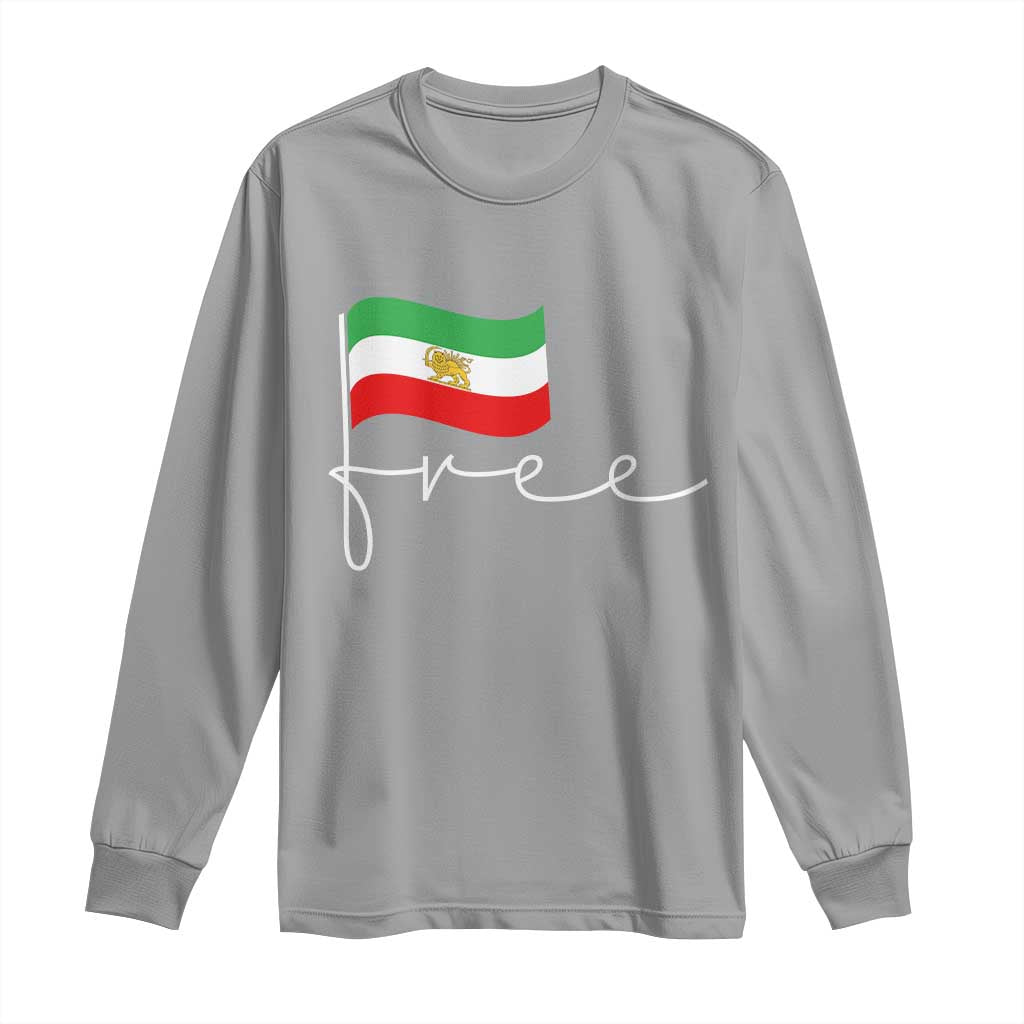 Free Iran Persian Flag Long Sleeve Shirt Iranian Freedom Supporters Revolution