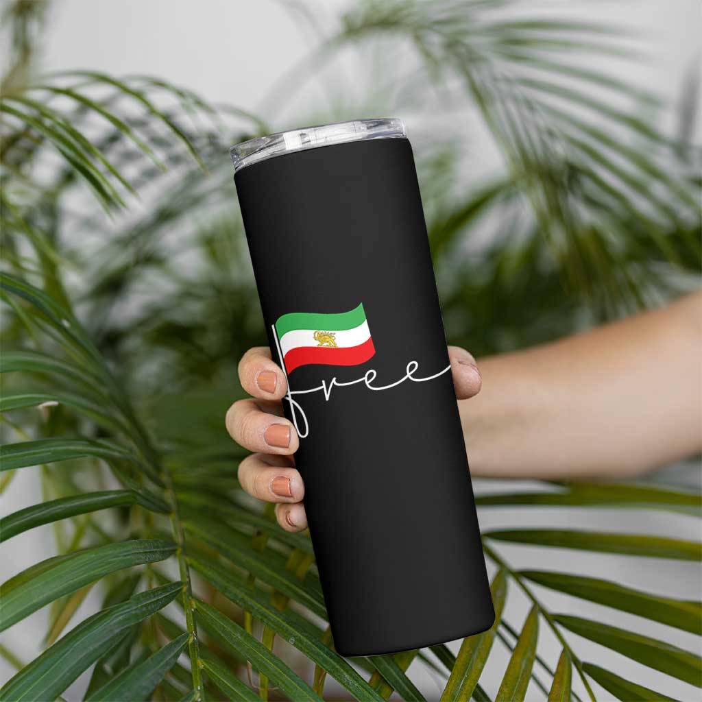 Free Iran Persian Flag Skinny Tumbler Iranian Freedom Supporters Revolution
