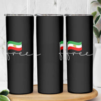 Free Iran Persian Flag Skinny Tumbler Iranian Freedom Supporters Revolution