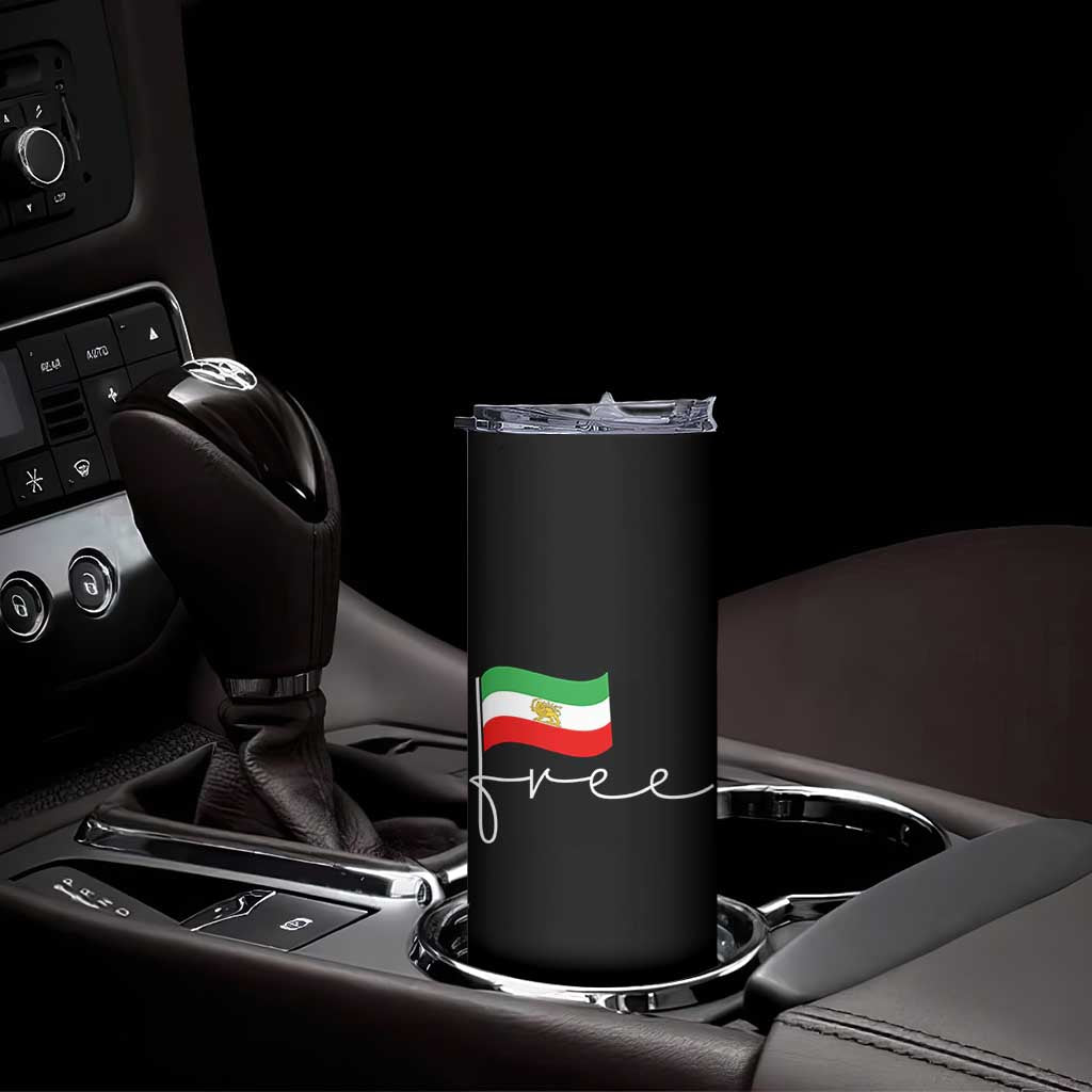 Free Iran Persian Flag Skinny Tumbler Iranian Freedom Supporters Revolution