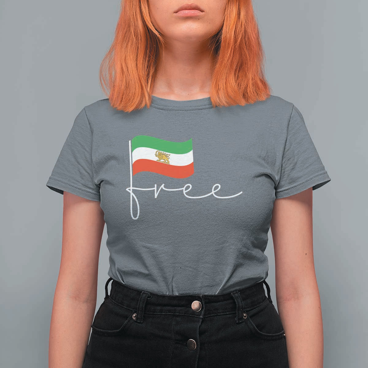 Free Iran Persian Flag T Shirt For Women Iranian Freedom Supporters Revolution