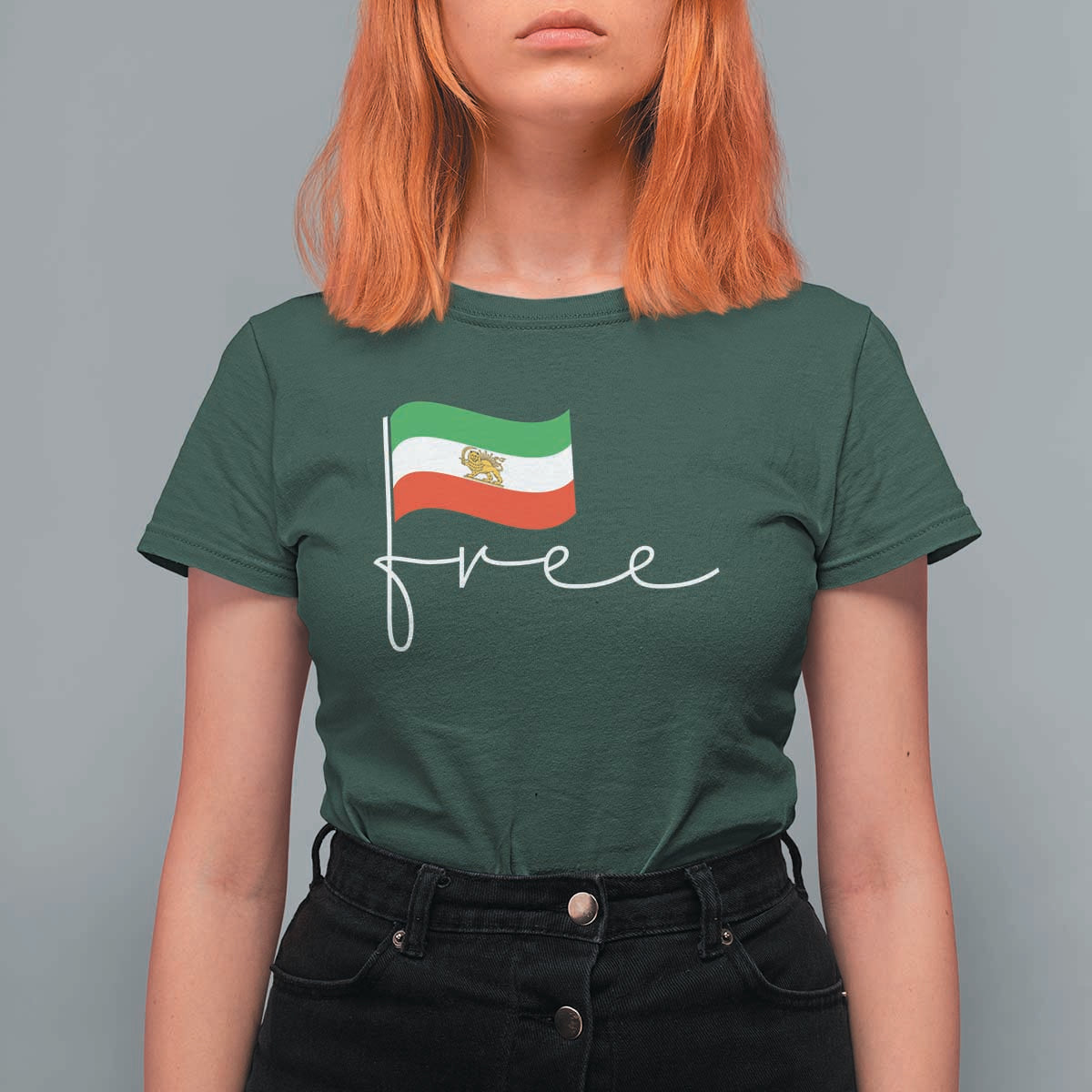 Free Iran Persian Flag T Shirt For Women Iranian Freedom Supporters Revolution