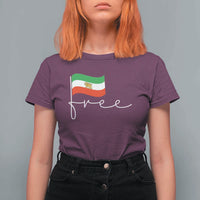 Free Iran Persian Flag T Shirt For Women Iranian Freedom Supporters Revolution