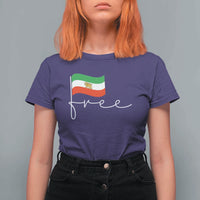 Free Iran Persian Flag T Shirt For Women Iranian Freedom Supporters Revolution