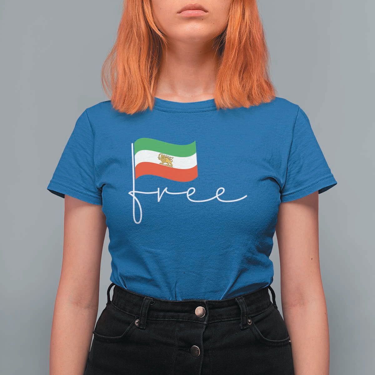 Free Iran Persian Flag T Shirt For Women Iranian Freedom Supporters Revolution