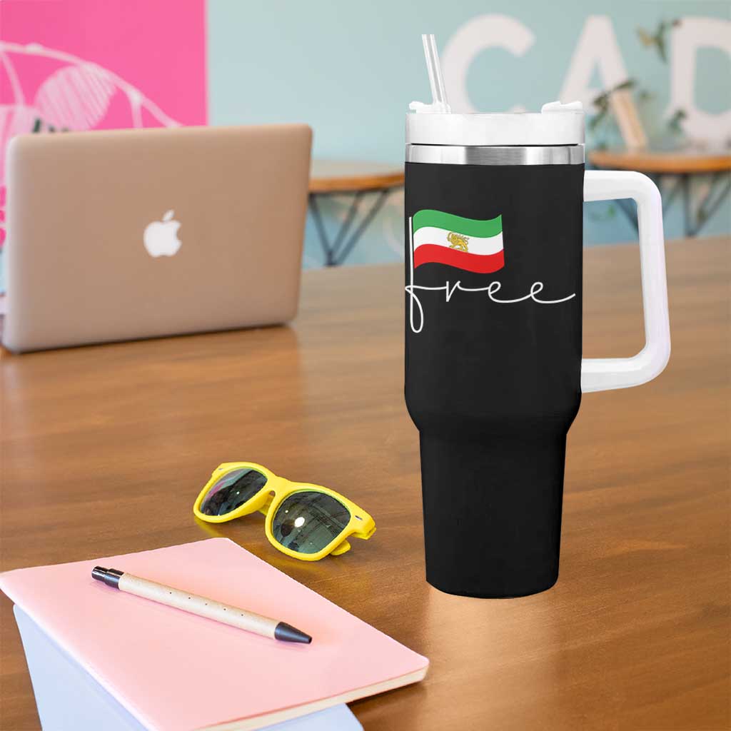 Free Iran Persian Flag Tumbler With Handle Iranian Freedom Supporters Revolution