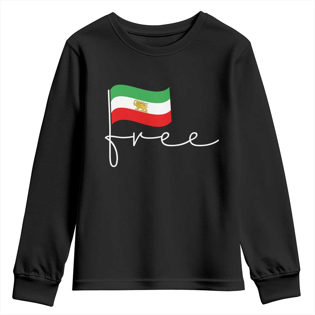 Free Iran Persian Flag Youth Sweatshirt Iranian Freedom Supporters Revolution