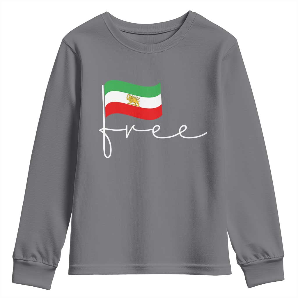 Free Iran Persian Flag Youth Sweatshirt Iranian Freedom Supporters Revolution
