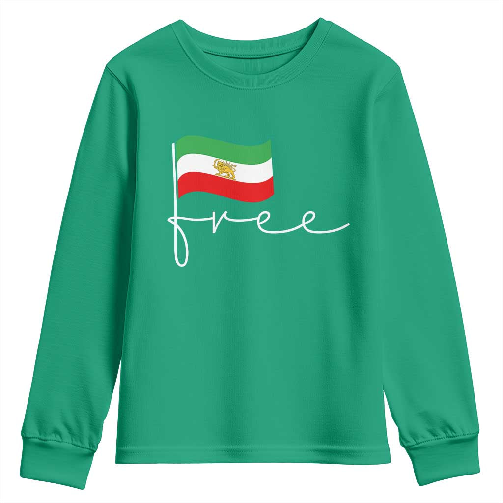 Free Iran Persian Flag Youth Sweatshirt Iranian Freedom Supporters Revolution