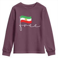 Free Iran Persian Flag Youth Sweatshirt Iranian Freedom Supporters Revolution