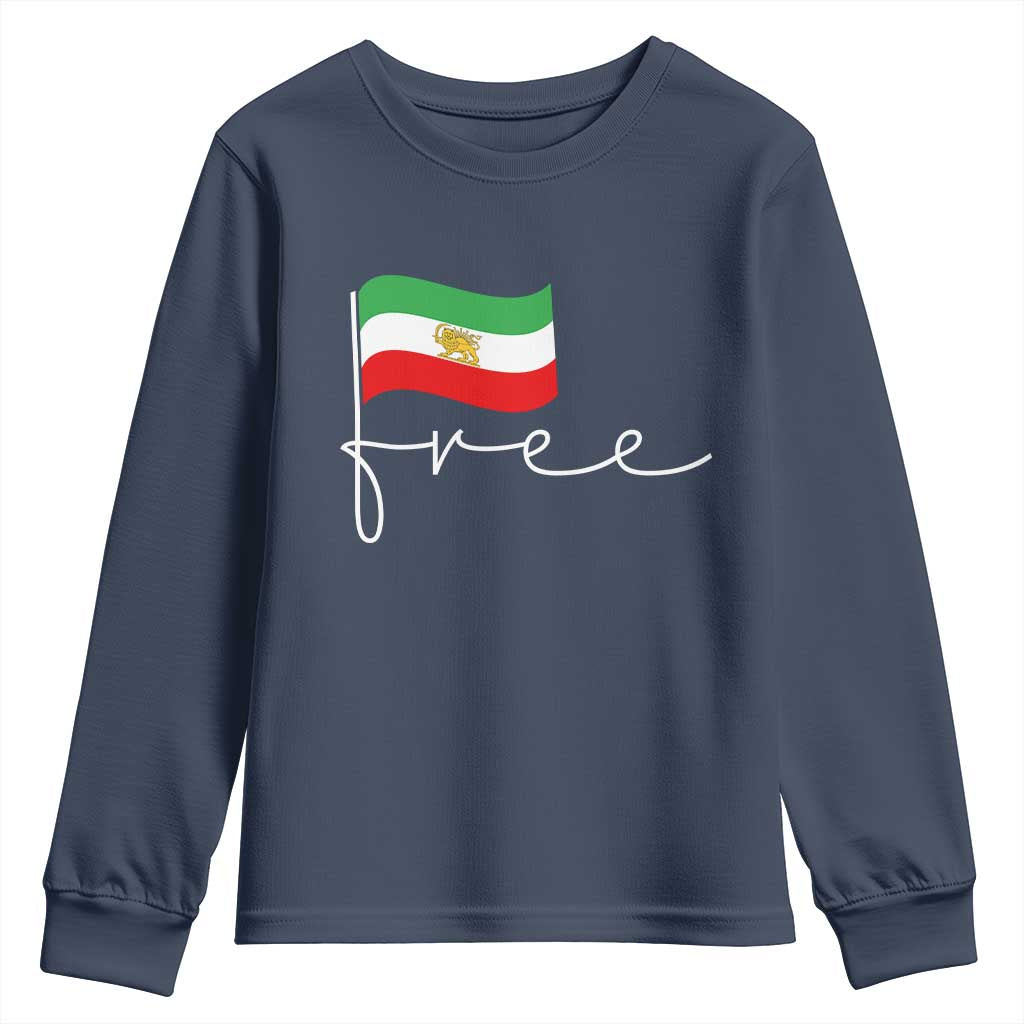 Free Iran Persian Flag Youth Sweatshirt Iranian Freedom Supporters Revolution