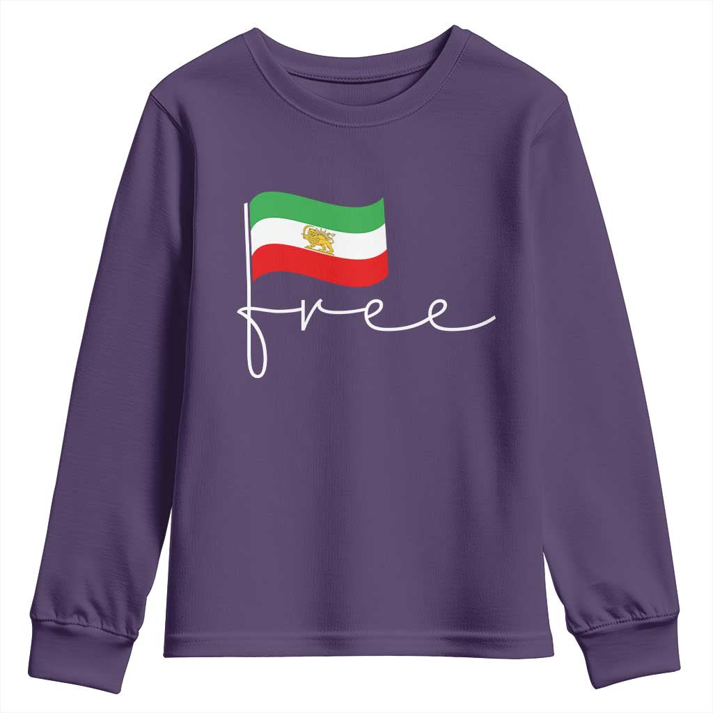 Free Iran Persian Flag Youth Sweatshirt Iranian Freedom Supporters Revolution
