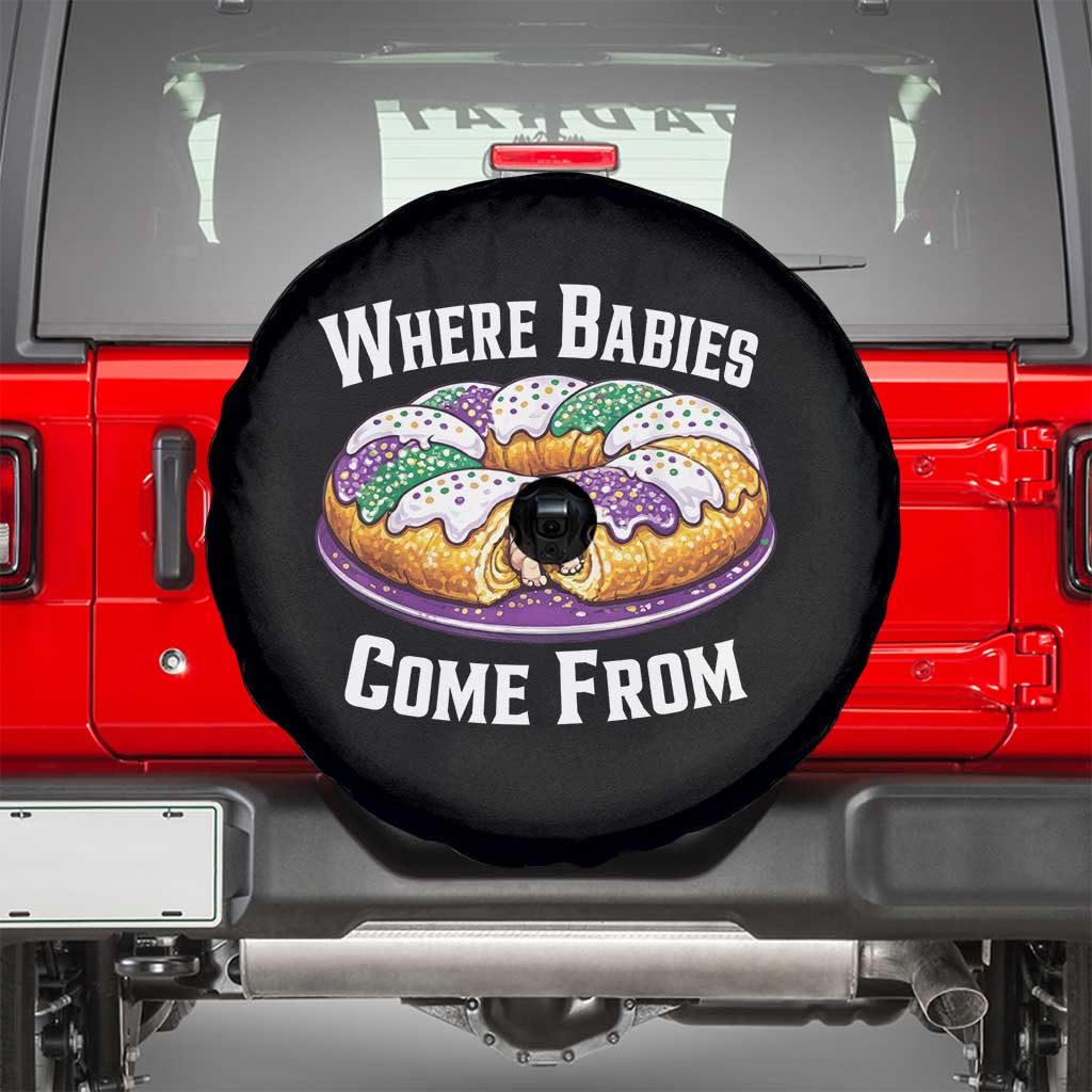 Funny Mardi Gras King Cake Spare Tire Cover Where Babies Come From Louisiana Humor