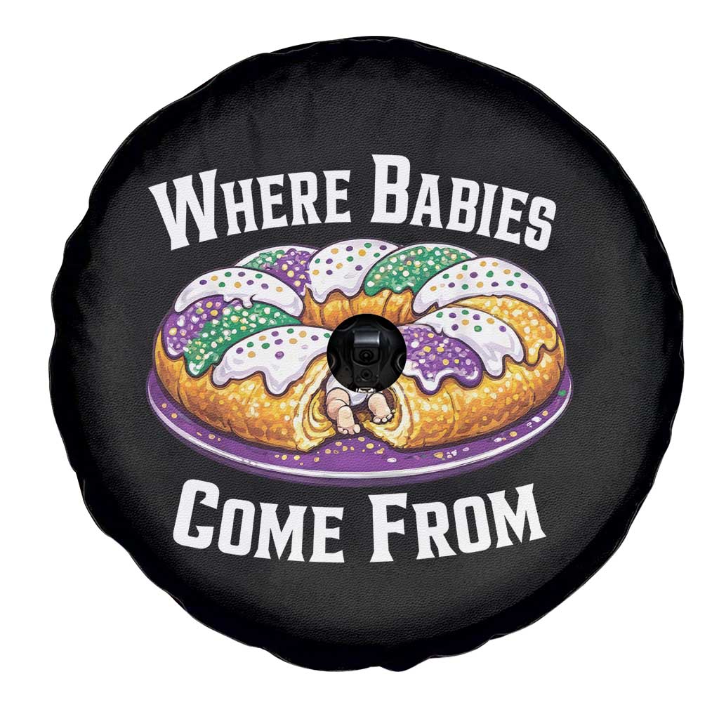 Funny Mardi Gras King Cake Spare Tire Cover Where Babies Come From Louisiana Humor