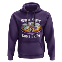 Funny Mardi Gras King Cake Hoodie Where Babies Come From Louisiana Humor
