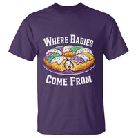 Funny Mardi Gras King Cake T Shirt Where Babies Come From Louisiana Humor