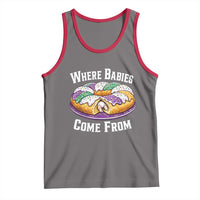 Funny Mardi Gras King Cake Tank Top Where Babies Come From Louisiana Humor