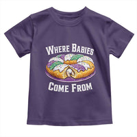 Funny Mardi Gras King Cake Toddler T Shirt Where Babies Come From Louisiana Humor