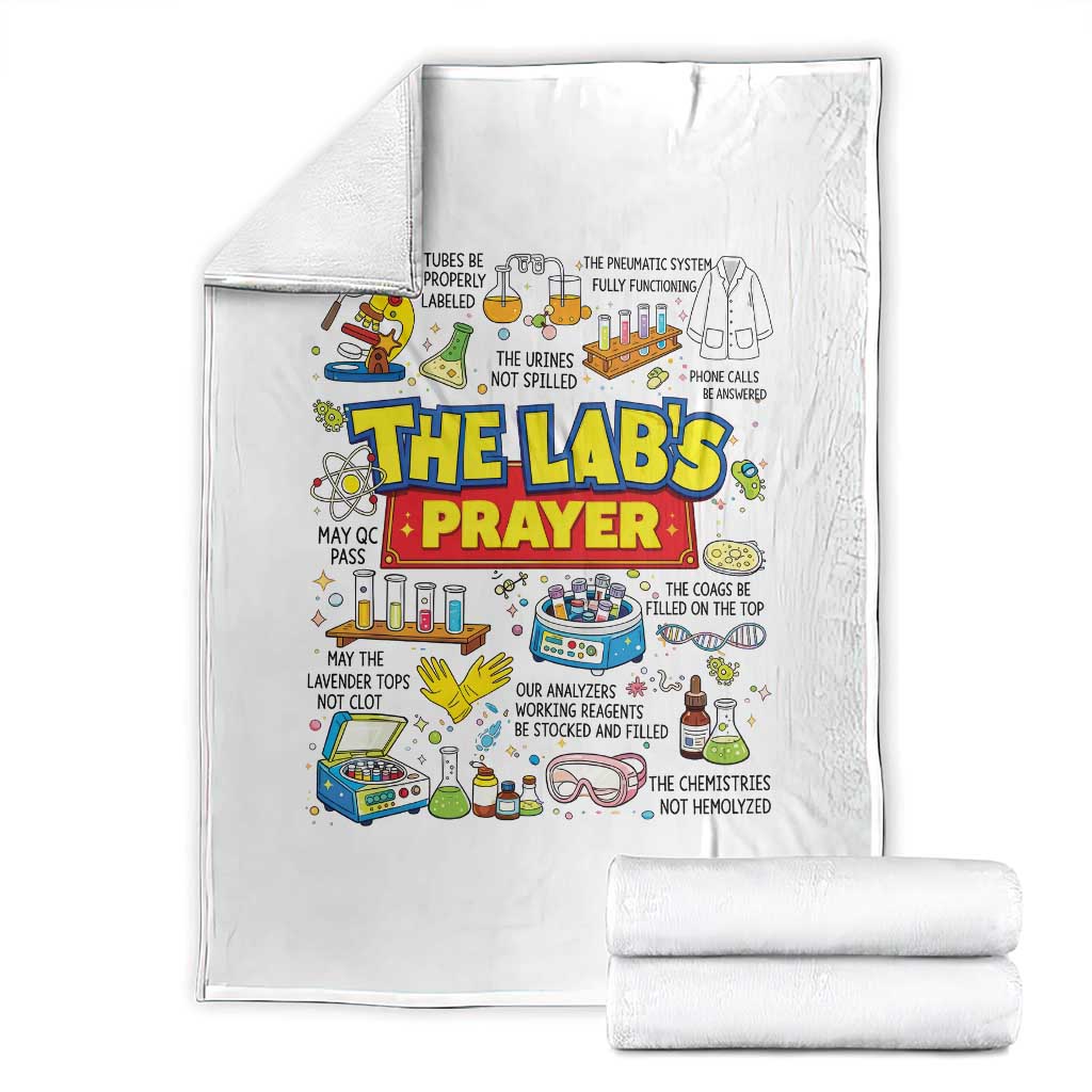The Lab’s Prayer Funny Lab Week 2026 Throw Blanket Medical Laboratory Scientist Humor Gift for Lab Techs