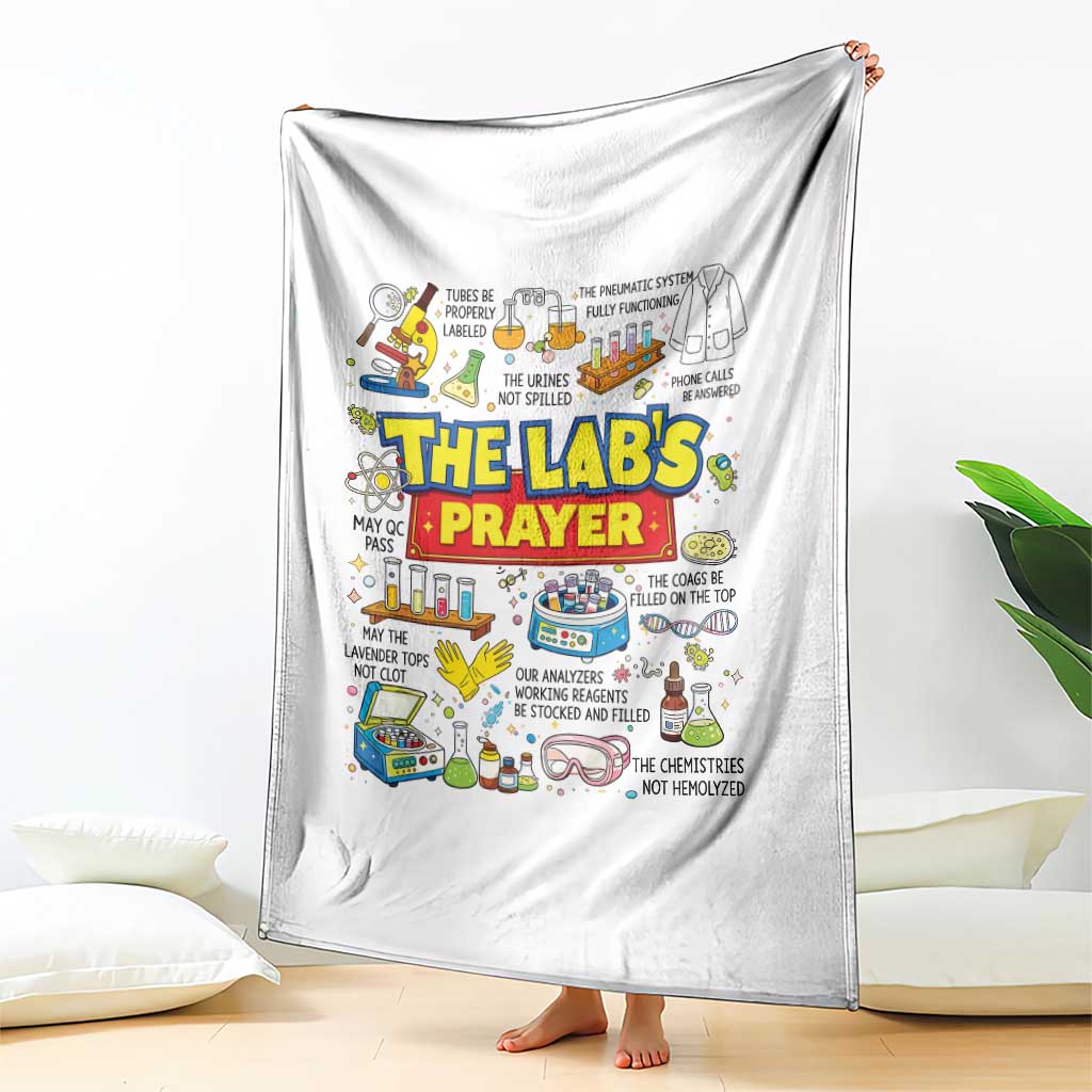 The Lab’s Prayer Funny Lab Week 2026 Throw Blanket Medical Laboratory Scientist Humor Gift for Lab Techs