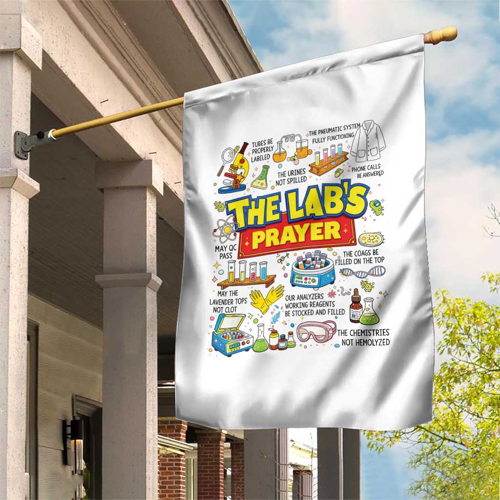 The Lab’s Prayer Funny Lab Week 2026 Garden Flag Medical Laboratory Scientist Humor Gift for Lab Techs