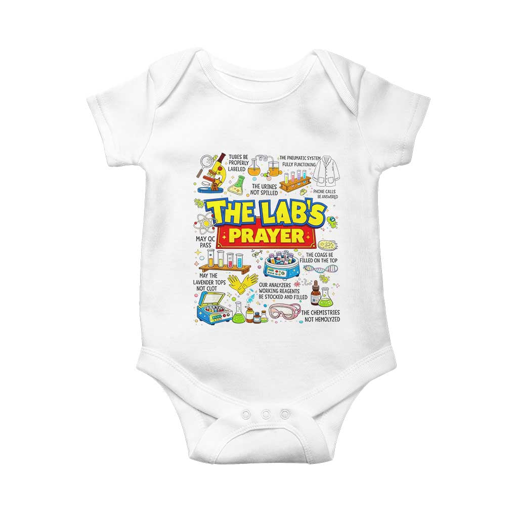 The Lab’s Prayer Funny Lab Week 2026 Baby Onesie Medical Laboratory Scientist Humor Gift for Lab Techs