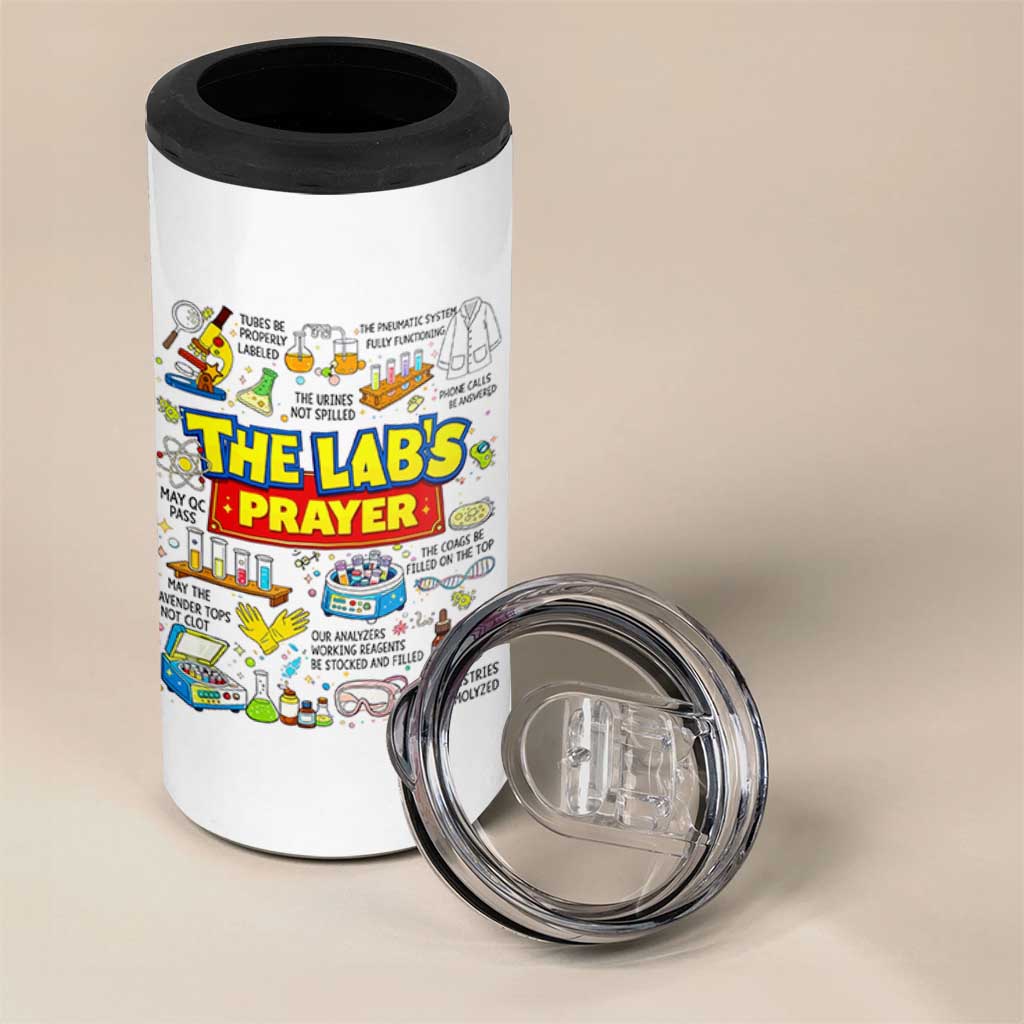The Lab’s Prayer Funny Lab Week 2026 4 in 1 Can Cooler Tumbler Medical Laboratory Scientist Humor Gift for Lab Techs