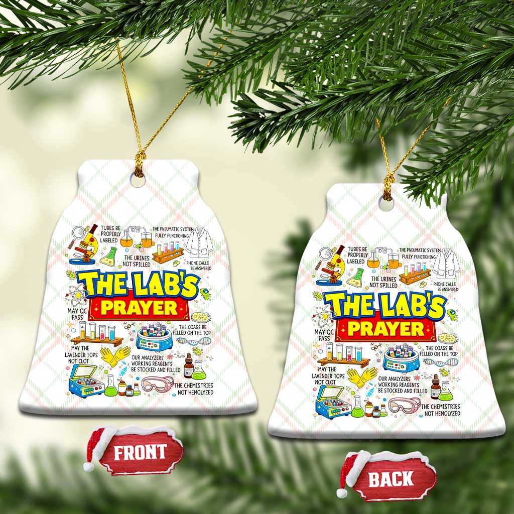 The Lab’s Prayer Funny Lab Week 2026 Ceramic Ornament Medical Laboratory Scientist Humor Gift for Lab Techs