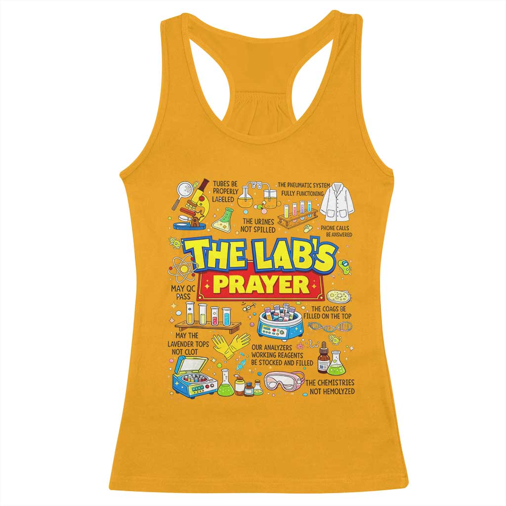The Lab’s Prayer Funny Lab Week 2026 Racerback Tank Top Medical Laboratory Scientist Humor Gift for Lab Techs