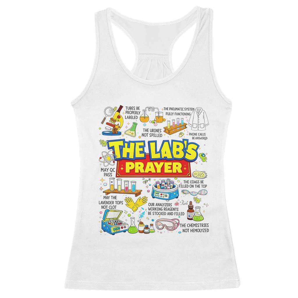 The Lab’s Prayer Funny Lab Week 2026 Racerback Tank Top Medical Laboratory Scientist Humor Gift for Lab Techs