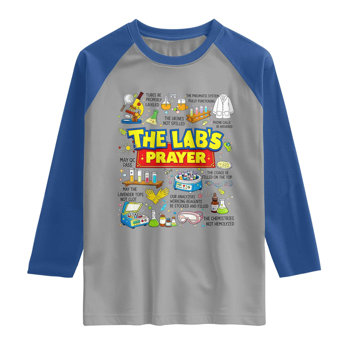 The Lab’s Prayer Funny Lab Week 2026 Raglan Shirt Medical Laboratory Scientist Humor Gift for Lab Techs