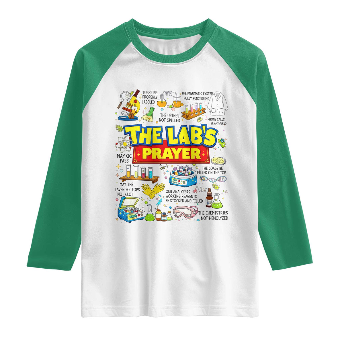 The Lab’s Prayer Funny Lab Week 2026 Raglan Shirt Medical Laboratory Scientist Humor Gift for Lab Techs