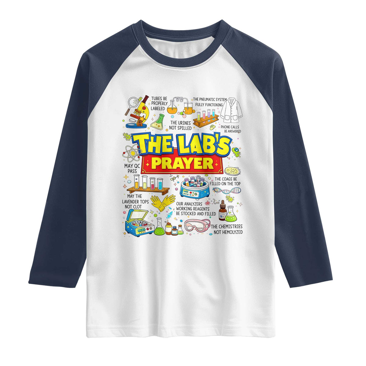 The Lab’s Prayer Funny Lab Week 2026 Raglan Shirt Medical Laboratory Scientist Humor Gift for Lab Techs