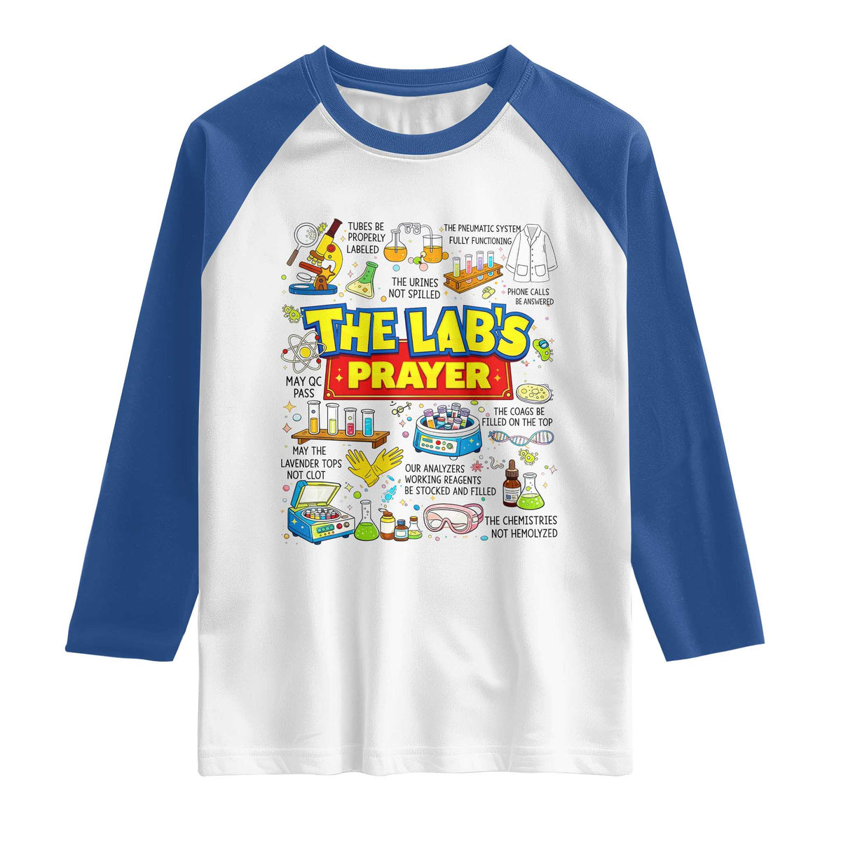 The Lab’s Prayer Funny Lab Week 2026 Raglan Shirt Medical Laboratory Scientist Humor Gift for Lab Techs