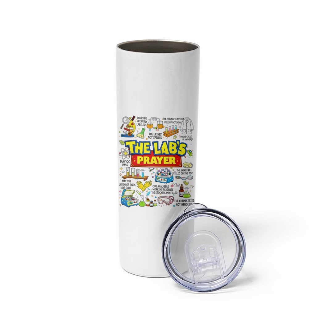 The Lab’s Prayer Funny Lab Week 2026 Skinny Tumbler Medical Laboratory Scientist Humor Gift for Lab Techs