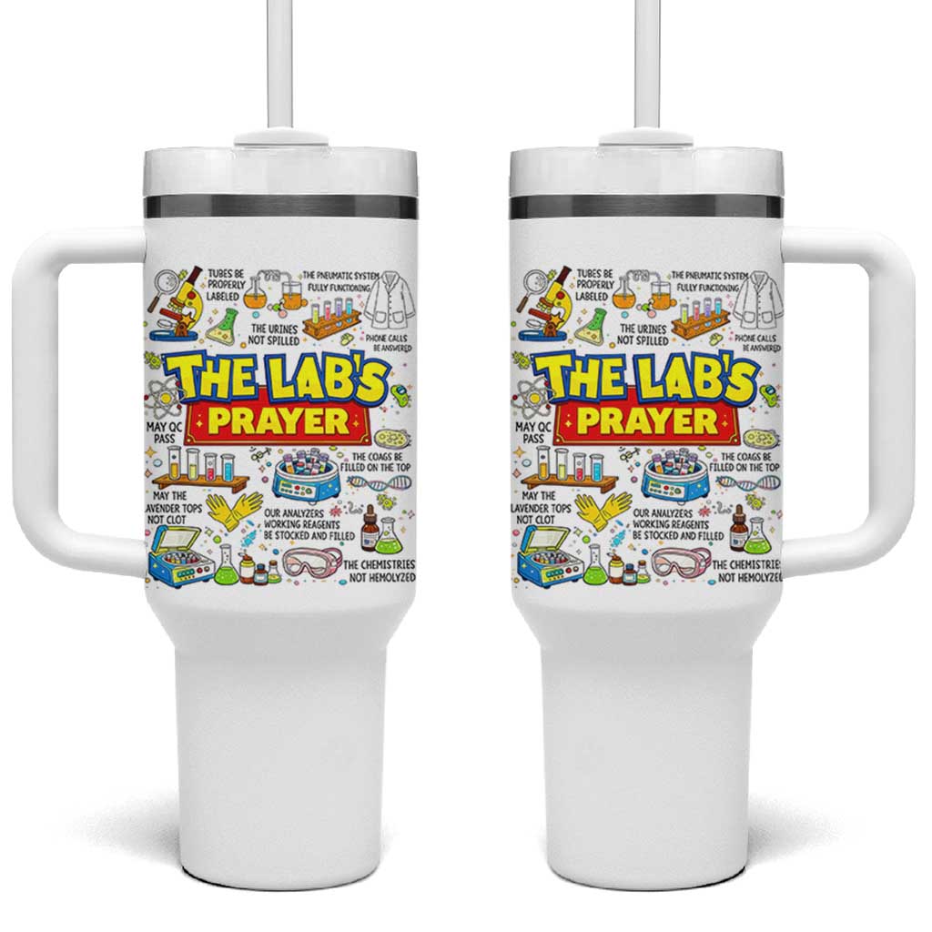 The Lab’s Prayer Funny Lab Week 2026 Tumbler With Handle Medical Laboratory Scientist Humor Gift for Lab Techs