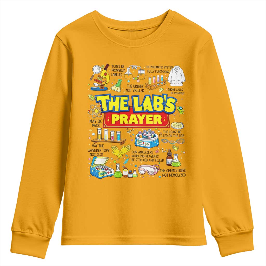 The Lab’s Prayer Funny Lab Week 2026 Youth Sweatshirt Medical Laboratory Scientist Humor Gift for Lab Techs