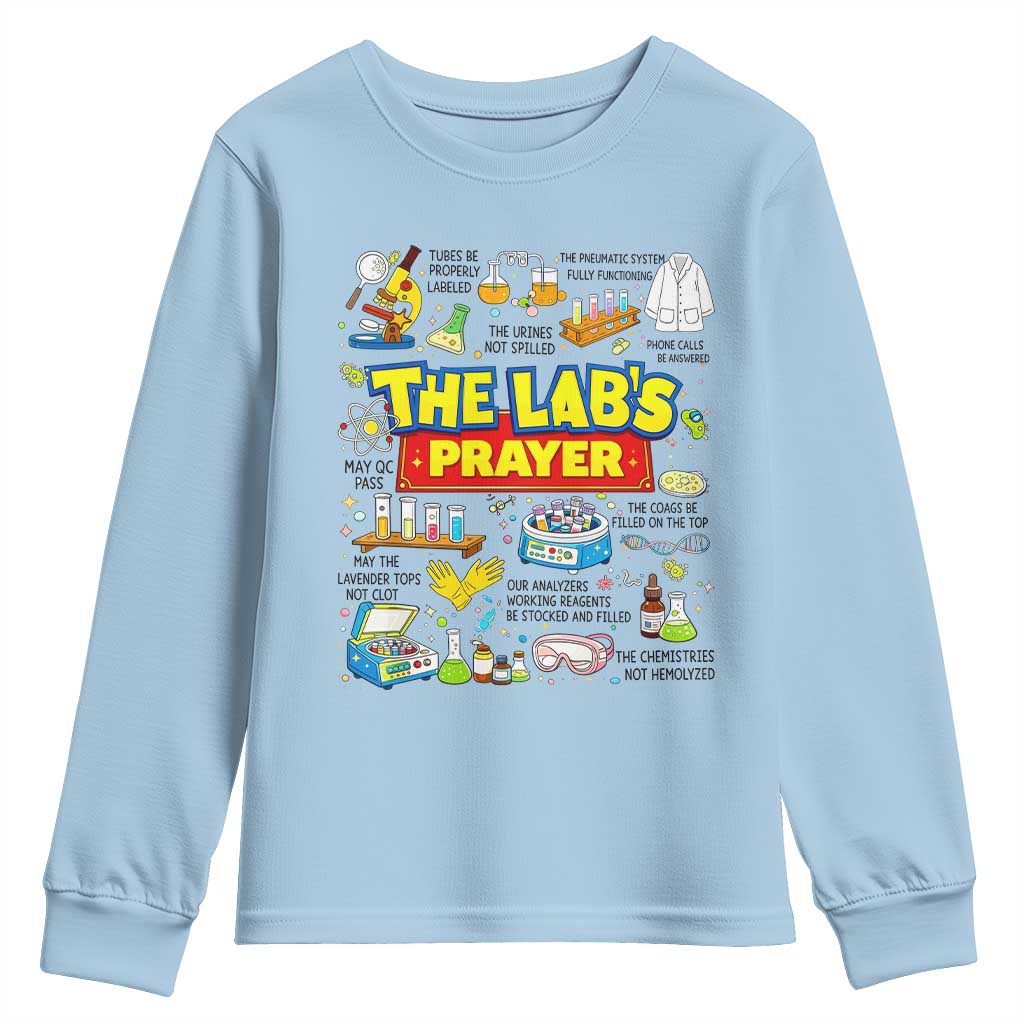 The Lab’s Prayer Funny Lab Week 2026 Youth Sweatshirt Medical Laboratory Scientist Humor Gift for Lab Techs