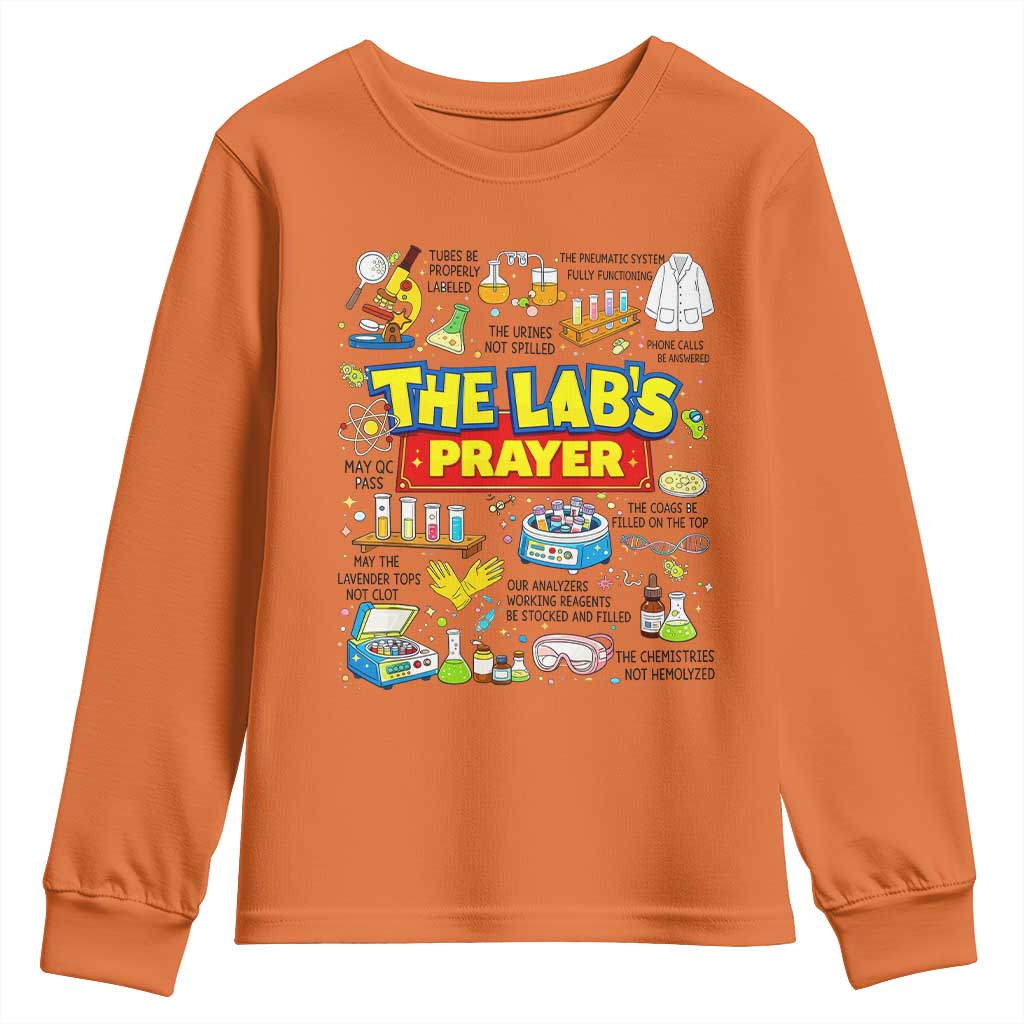 The Lab’s Prayer Funny Lab Week 2026 Youth Sweatshirt Medical Laboratory Scientist Humor Gift for Lab Techs