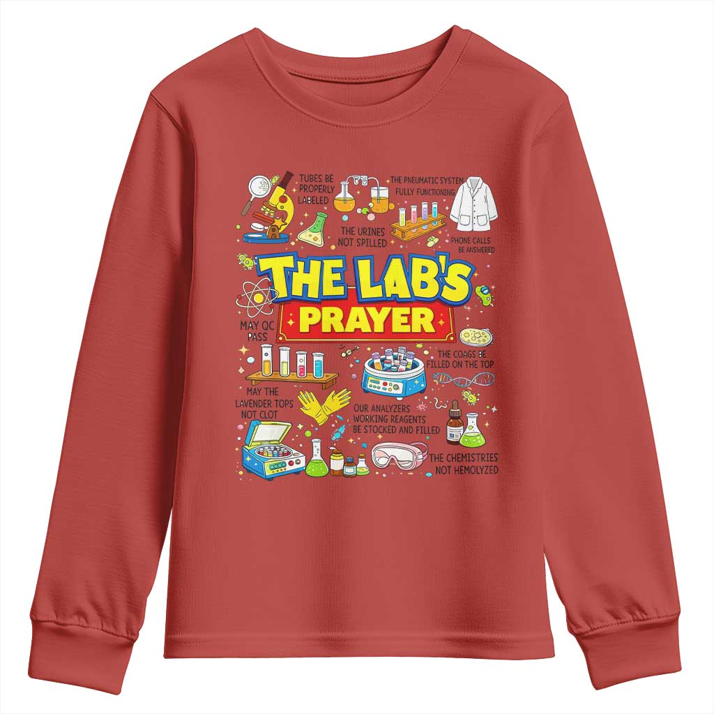 The Lab’s Prayer Funny Lab Week 2026 Youth Sweatshirt Medical Laboratory Scientist Humor Gift for Lab Techs
