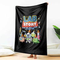 Lab Story Every Test Tells a Story Lab Week 2026 Throw Blanket Science Characters Lab Techs Medical Laboratory